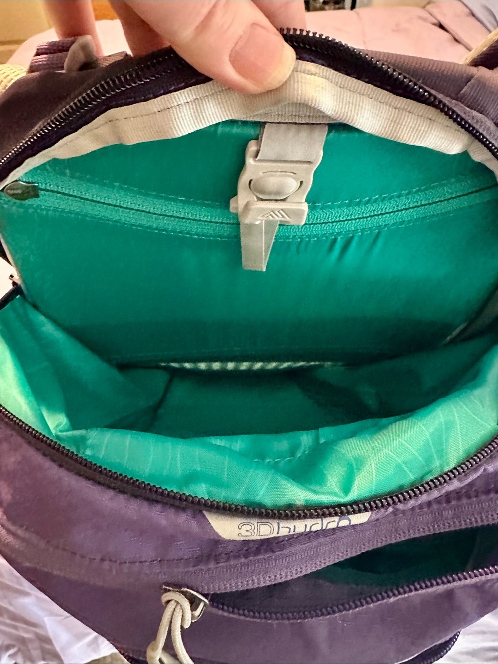 Gregory purple daypack with teal logo accents - Picture 8 of 14
